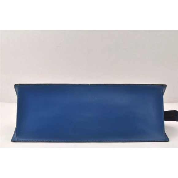 Authentic Louis Vuitton Epi Sac Triangle Hand Bag Blue M52095 LV 4183K - Picture 8 of 16